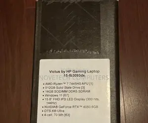 New Laptop HP Victus 15 16GB AMD Ryzen 7 SSD 512GB