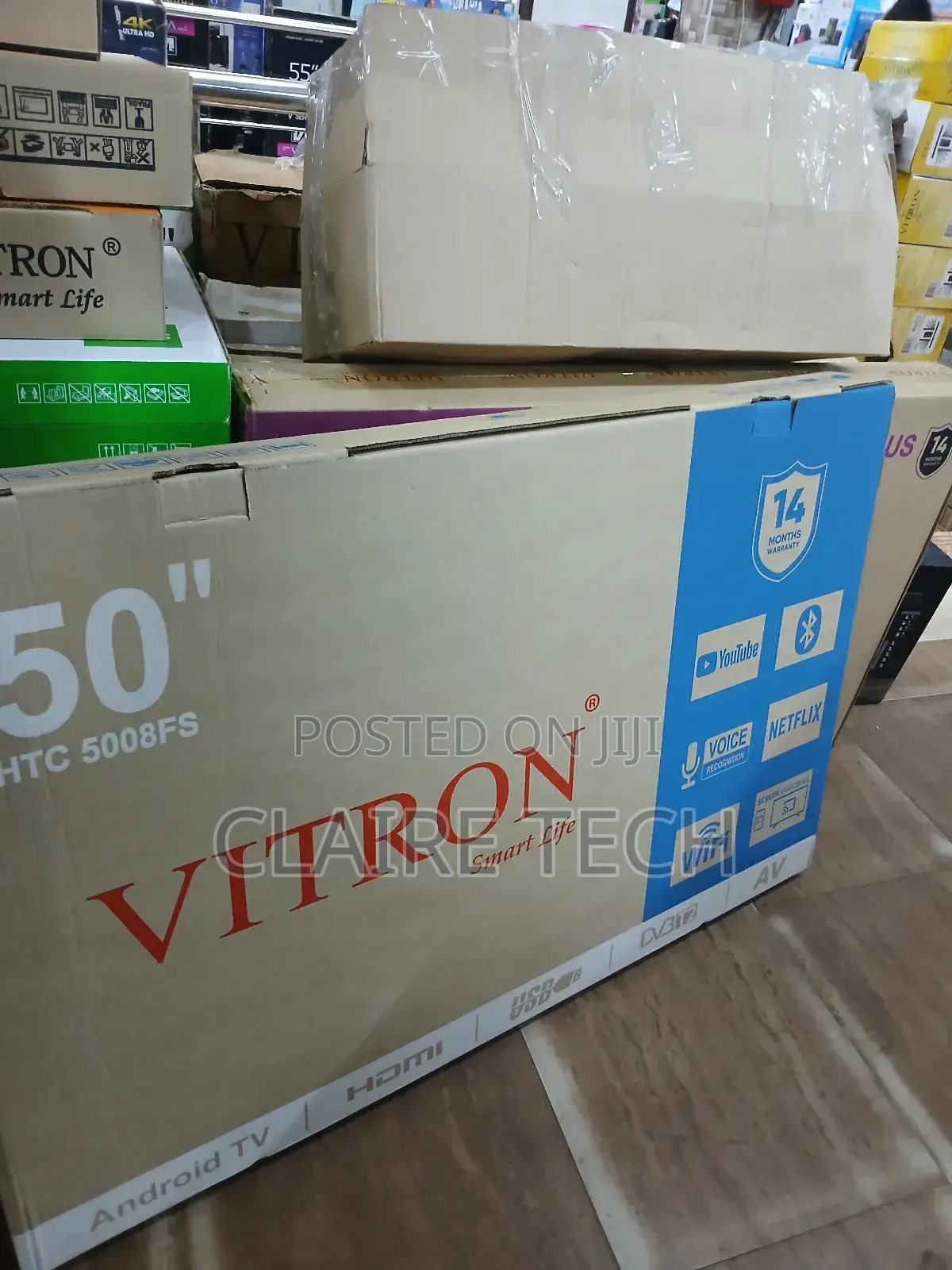 Vitron 50" Inch 4kuhd Television Bluetooth Frameless Smartandroid Tv