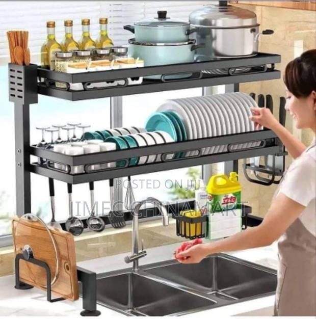 2-Layer Double Sink Utensil Rack - main view