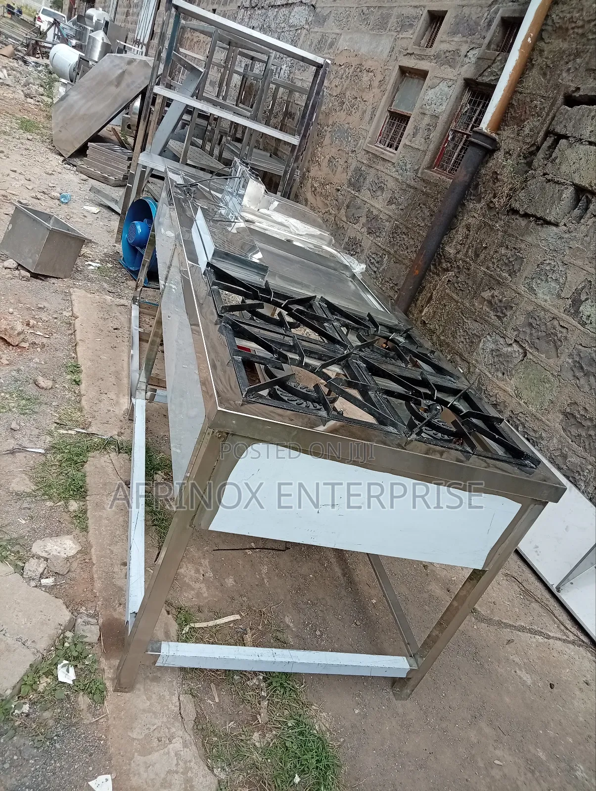 4 Burner Combined Cooker With Deep Fryer Machine, Griddle and Dumper