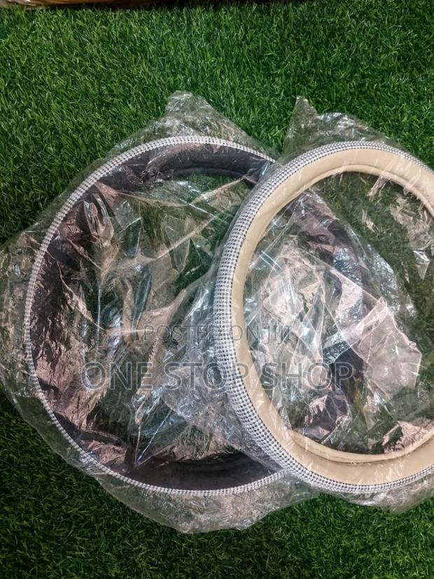 Black or Baije Glittering Leather Steering Wheel Cover