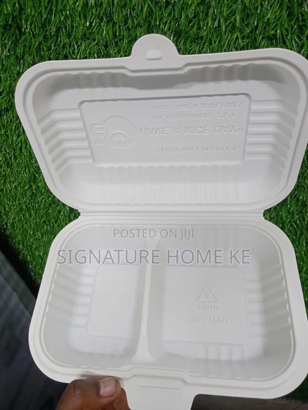 12ps Partitoned Disposable Lunch Box/Food Storage Container - thumbnail 4