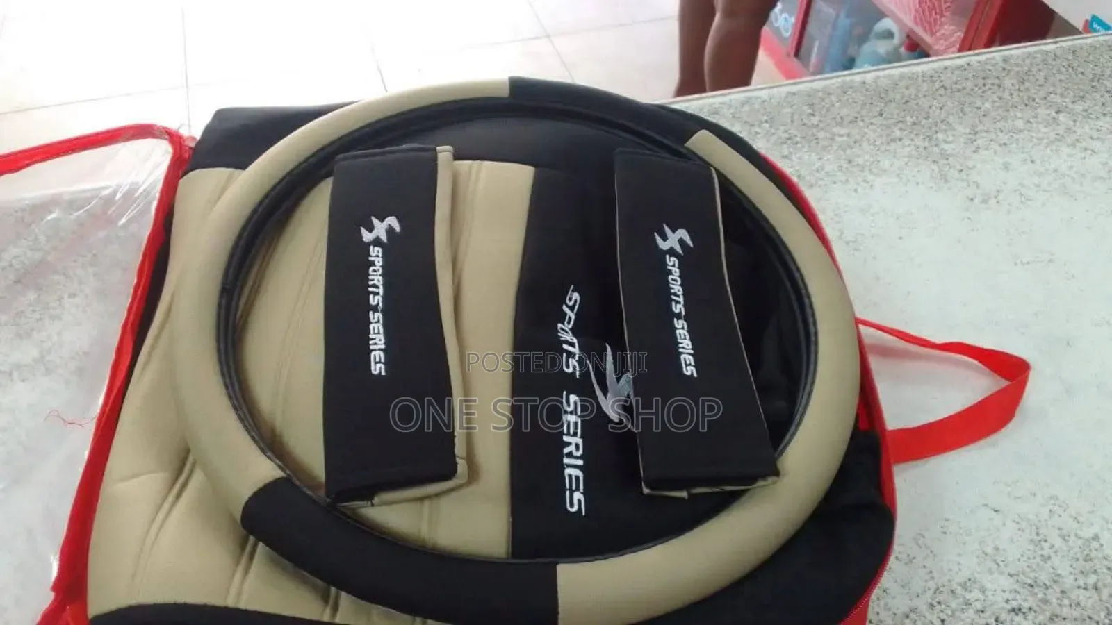 Baije Black Sport Series Fabric Material Seat Covers Fits 5 Seater Car