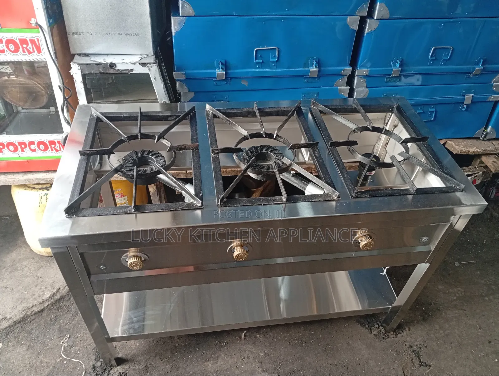 Stainless Steel High Pressure Three Burner.