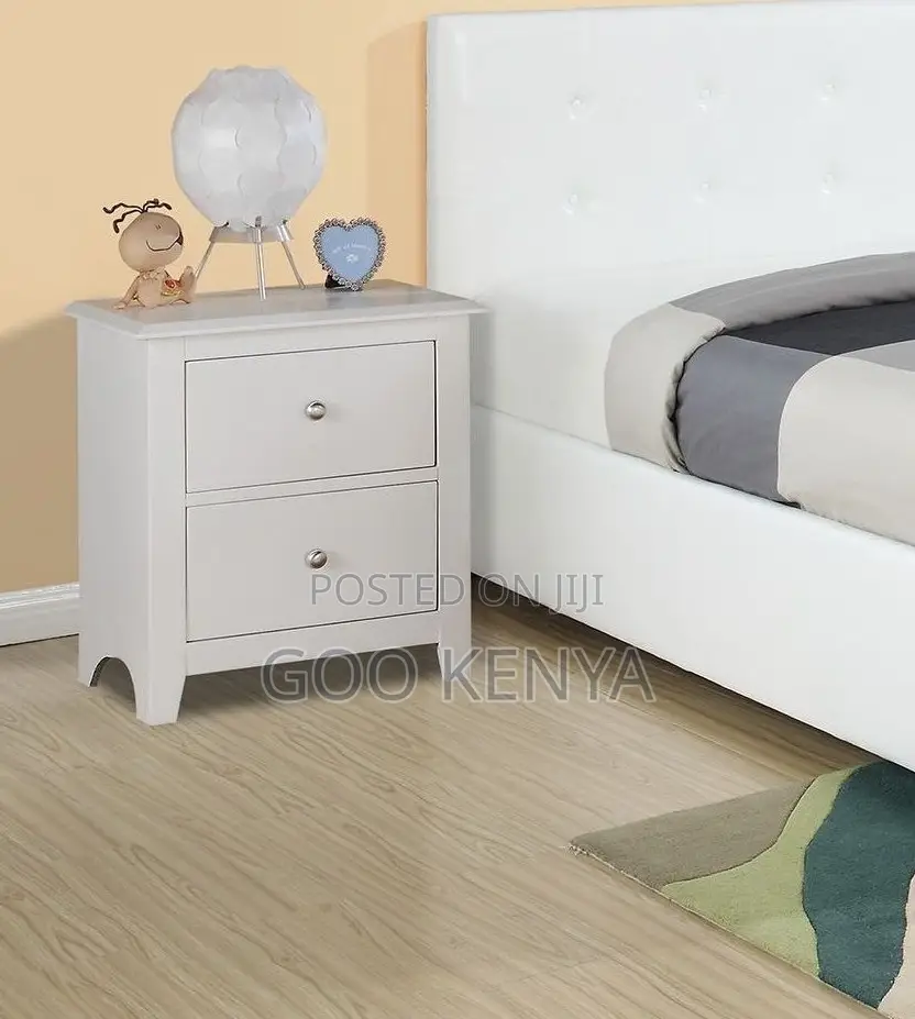 Home Cabinet; Classic Solid Wood Bedside Cabinet With 2 Drawers