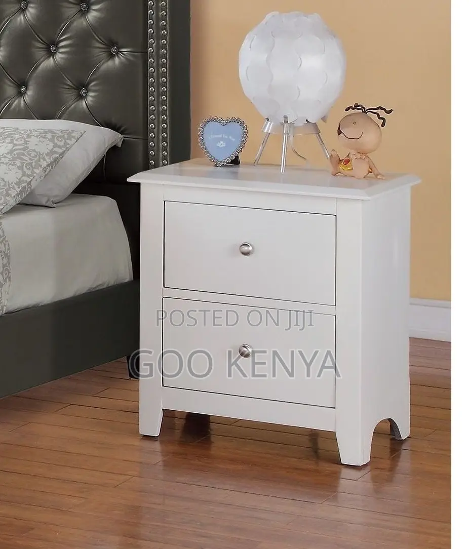 Home Cabinet; Classic Solid Wood Bedside Cabinet With 2 Drawers