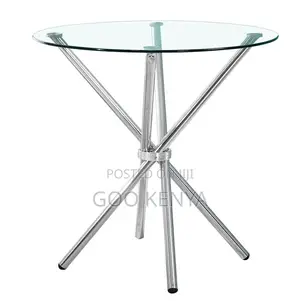 Home Table; Modern Hollow Design Tempered Glass Dining Table