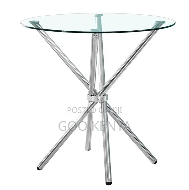 Home Table; Modern Hollow Design Tempered Glass Dining Table