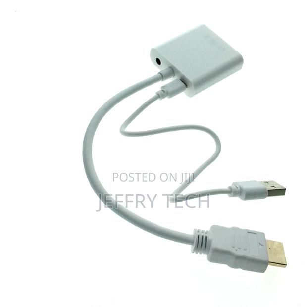Hdmi Type a Male 19-Pin to Vga Female 15-Pin Converter With 3.5mm Audi