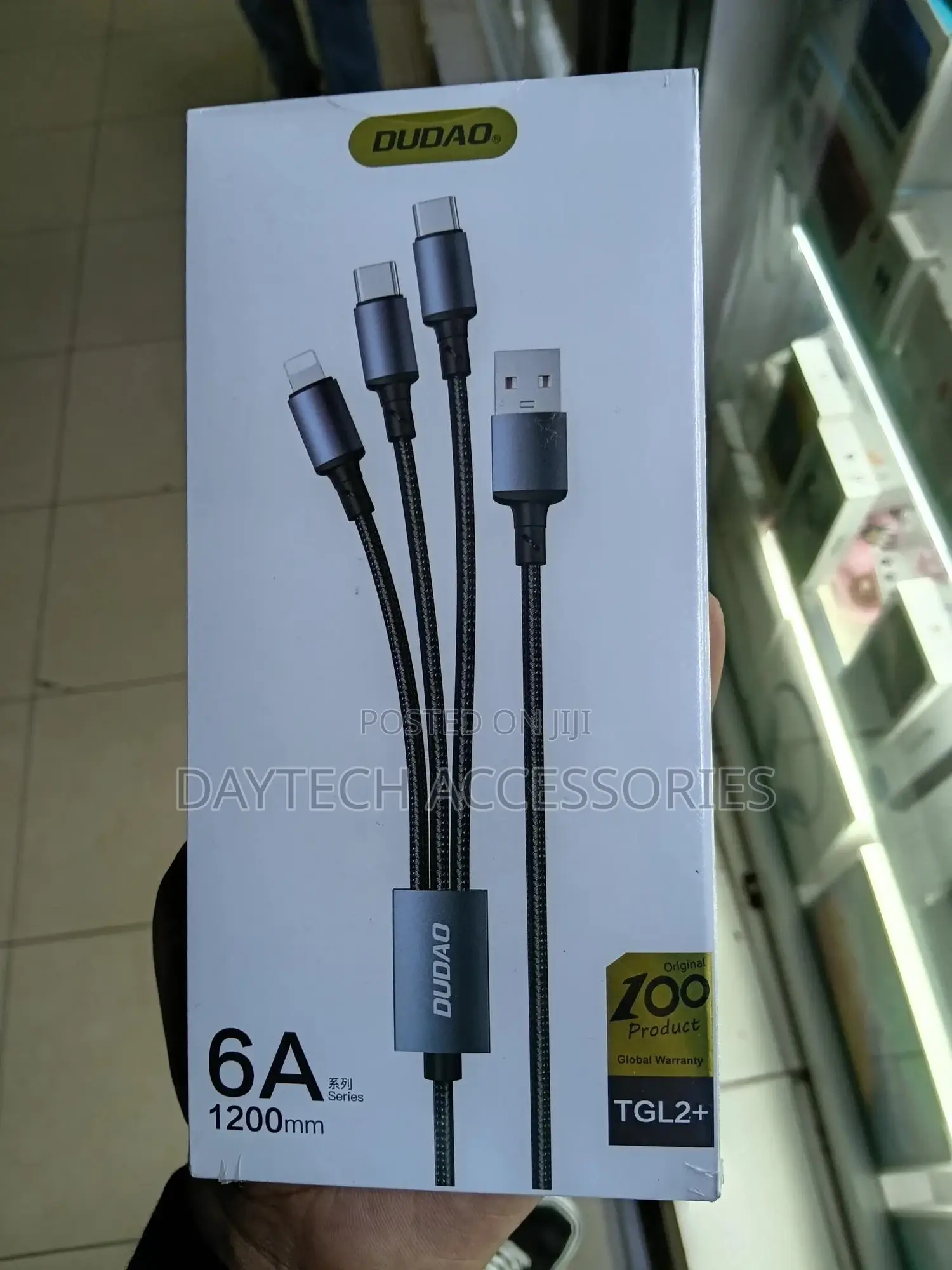 Dudao Super Fast Charging Cable 1.2m 3 in 1 Multi Charging Cable