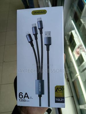 Dudao Super Fast Charging Cable 1.2m 3 in 1 Multi Charging Cable - thumbnail 2