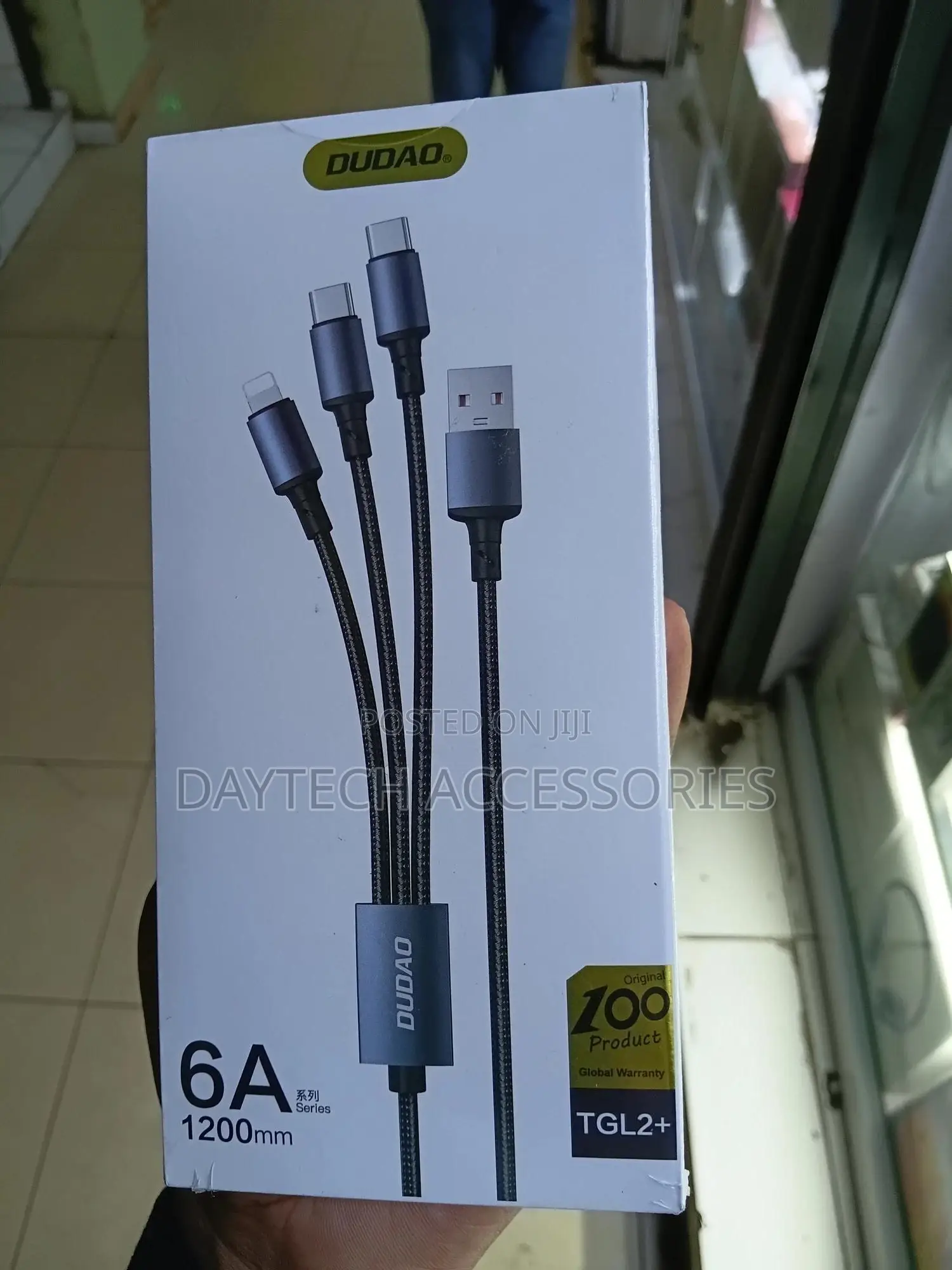 Dudao Super Fast Charging Cable 1.2m 3 in 1 Multi Charging Cable