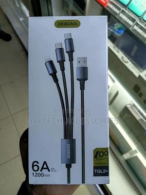 Dudao Tgl2+ 6a 3 in 1 Super Fast Charging Cable 1.2m - thumbnail 2
