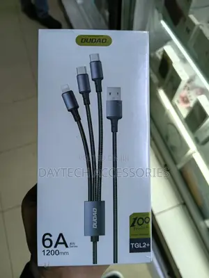 Dudao Tgl2+ 6a 3 in 1 Super Fast Charging Cable 1.2m