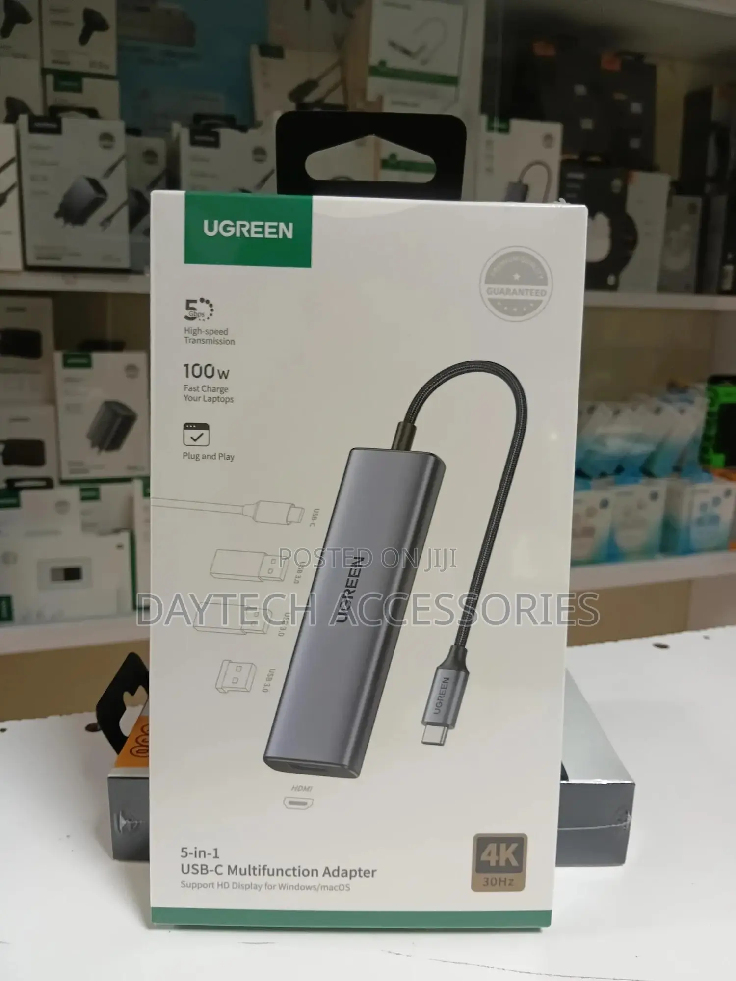 Ugreen Cm478 5-in-1 Usb-C Multi-Function Hub –(Ug-15495) – Gray