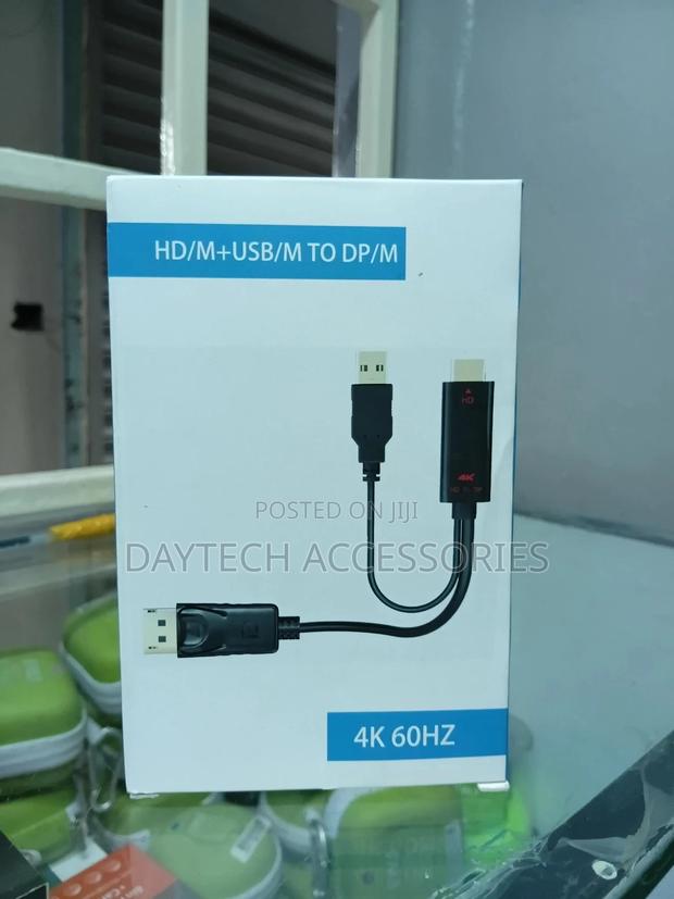 Hdmi to Displayport Cable Adapter/Converter With Usb Power. - thumbnail 2