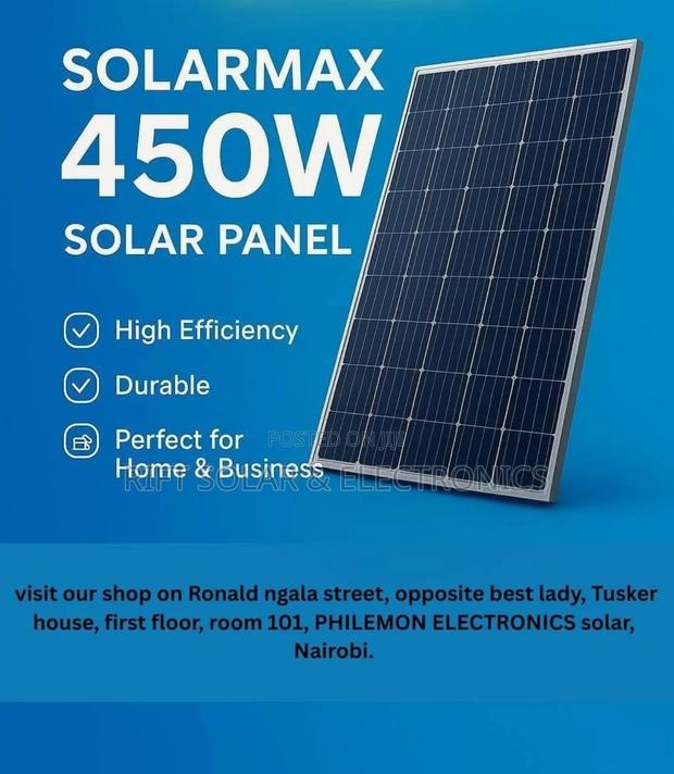 450 Watts - 36v All Weather Solar Panel. - main view