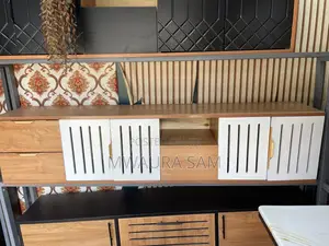Modern Rattan Wood Tv Stand