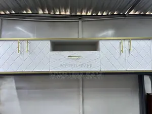 Modern White Gold Tv Stand