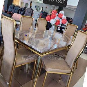 Modern Executive 6-Seater Marble Dining Table – Sleek Elegance - thumbnail 2