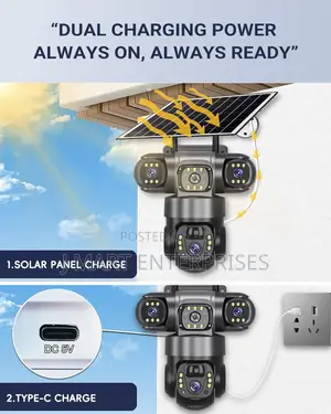 Solar Camera 4g Sim Outdoor 3 Lens 3 Screen Human Detect Cameras