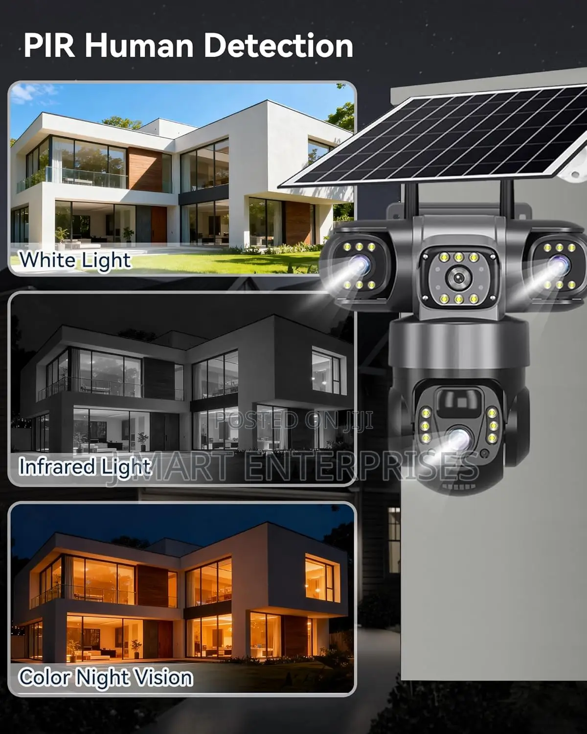 Solar Camera 4g Sim Outdoor 3 Lens 3 Screen Human Detect Cameras
