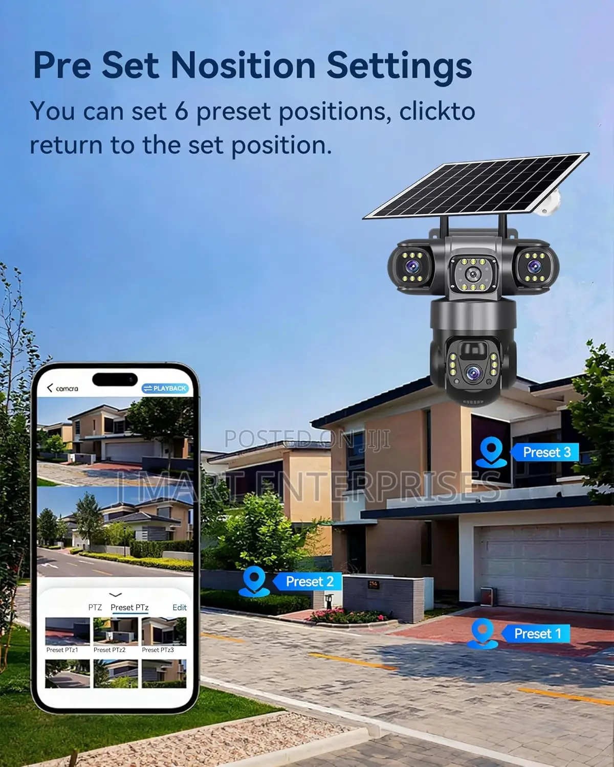 Solar Camera 4g Sim Outdoor 3 Lens 3 Screen Human Detect Cameras
