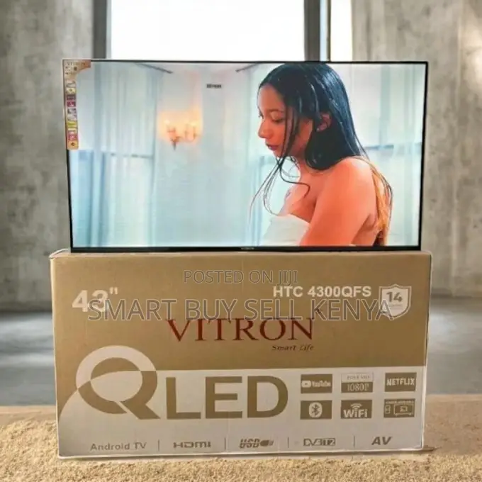 Vitron 43 Inch Frameless Qled Smart Android Tv HDR Netflix Support