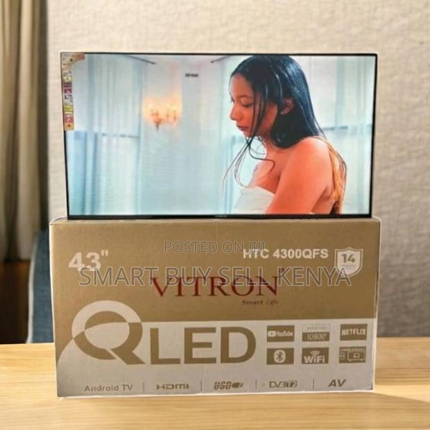 Vitron 43 Inch Frameless Qled Smart Android Tv Slim Design Wifi Tv