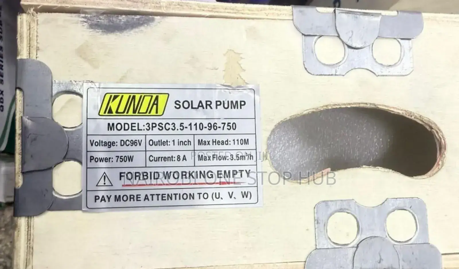 Kunda Solar Pump (Model 3psc3.5-110-96-750).