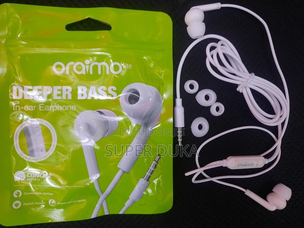 Earphones.Oraimo Conch 2 Oep-E11 in Ear. Big Bass-Original 3.5 Mm