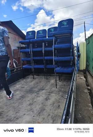 Church Chairs With Logo, Blue Colour
