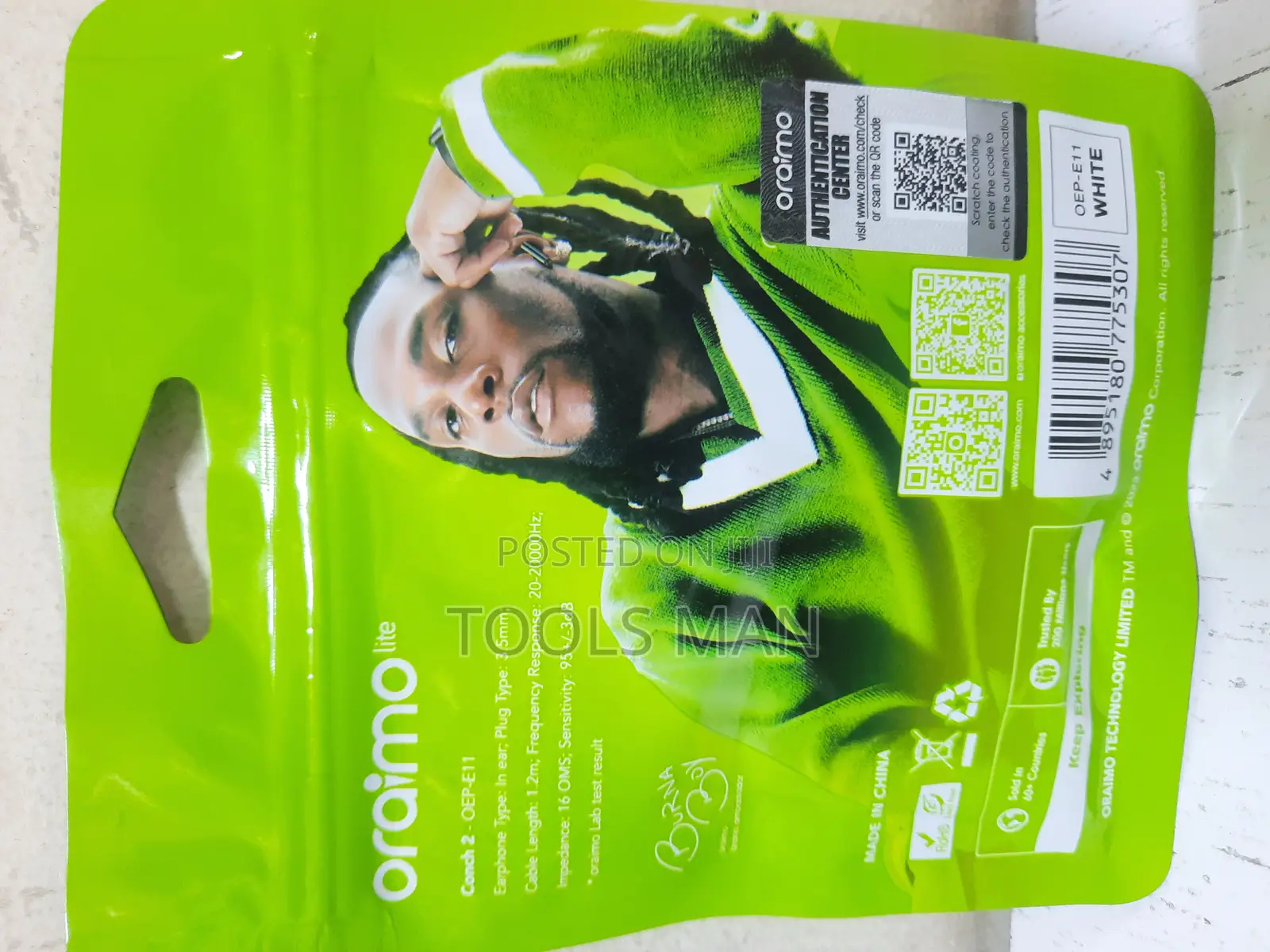 Oraimo Deeper Bass Earphones.1.2m Long.3.5mm Pin.Conch 2 Oep-E11