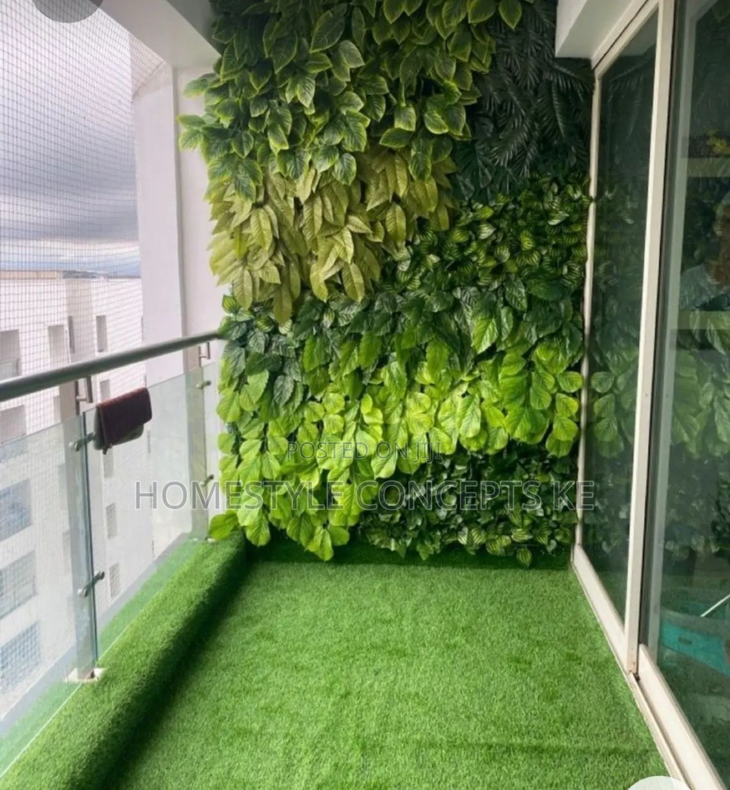 Home Balcony Office Interior Turfgrass Artificial Flowers Grass Design