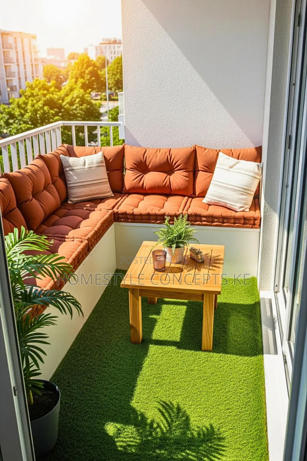 Home Office Balcony Turfgrass Artificial Flowers Grass Backdrop Decor
