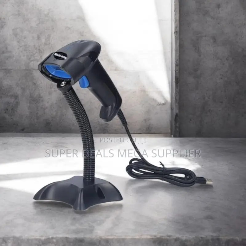 Usb Wired Handheld Laser Barcode Scanner With Durable Body and Stand