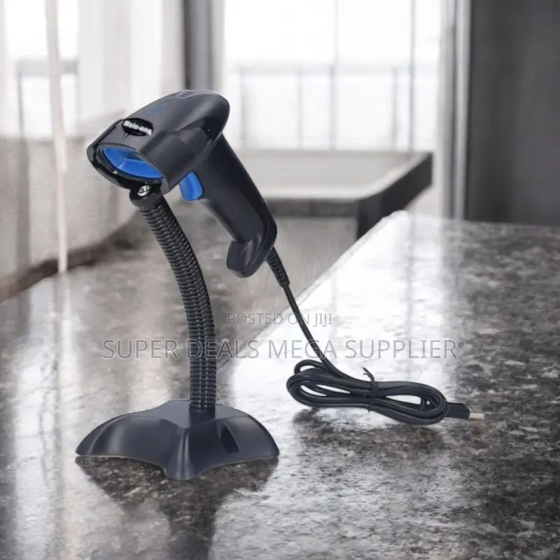 Easy Connection Wired Handheld Laser Barcode Scanner Reader With Stand