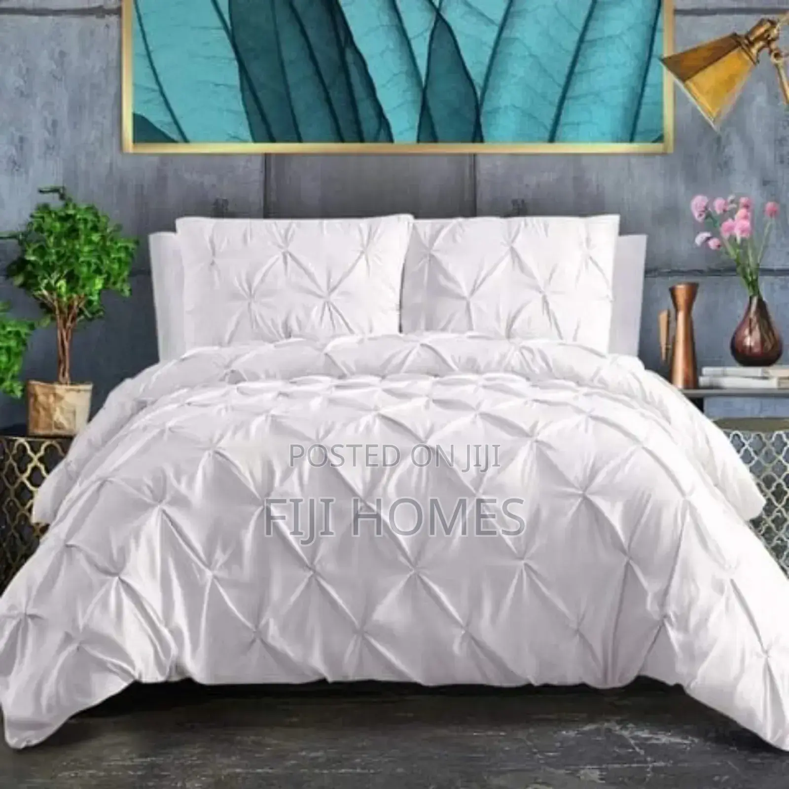 Duvet Cover Set - Pinch Pleat Cross - 6×6/6×7- Pillow Cases|Bedsheets