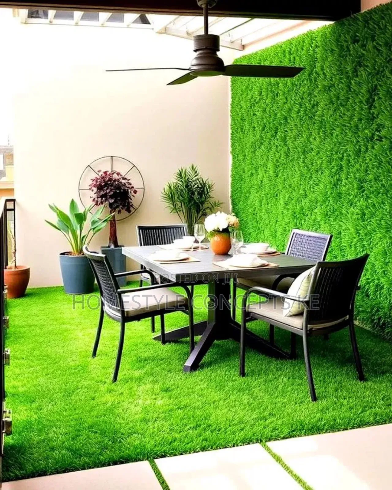 Turfgrass Artificial Flowers Grass Backdrops Panels Balcony Design