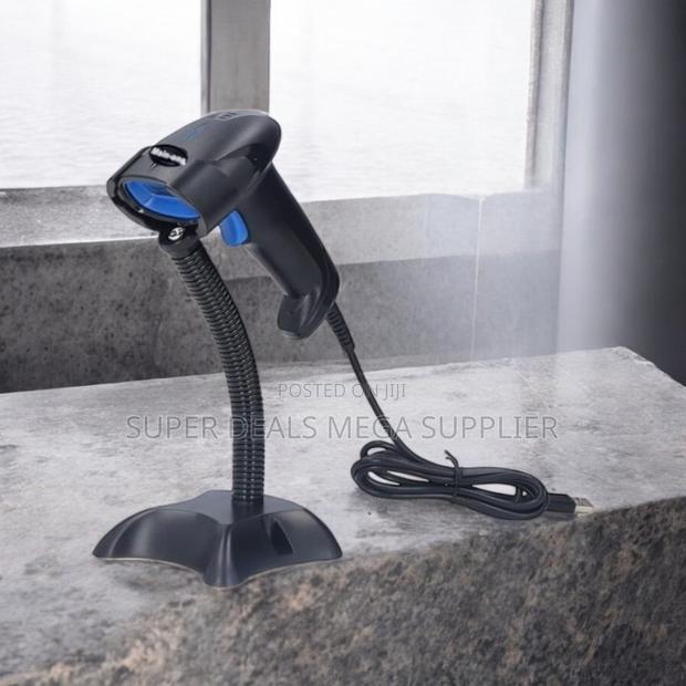 Shock Resistant Wired Handheld Laser Barcode Scanner Reader With Stand