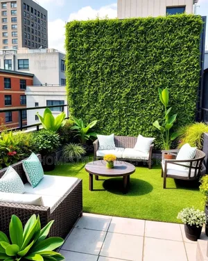 Turfgrass Artificial Flowers Grass Backdrops Panels Balcony Design