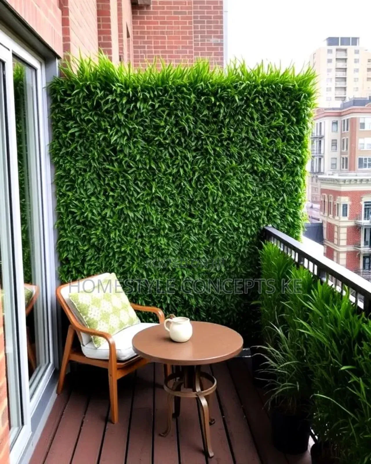 Home Balcony Interior Artificial Flower Grass Backdrop Turfgrass