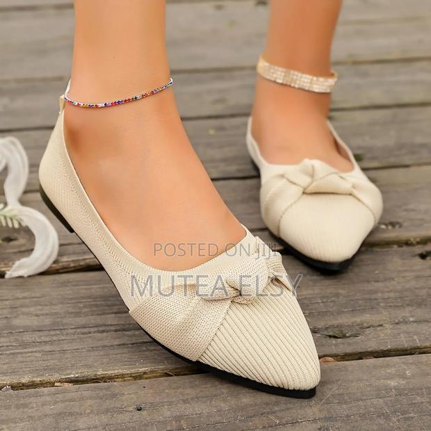 Maroon, Cream,Black Brawn Ladies Mesh Dolly Shoes