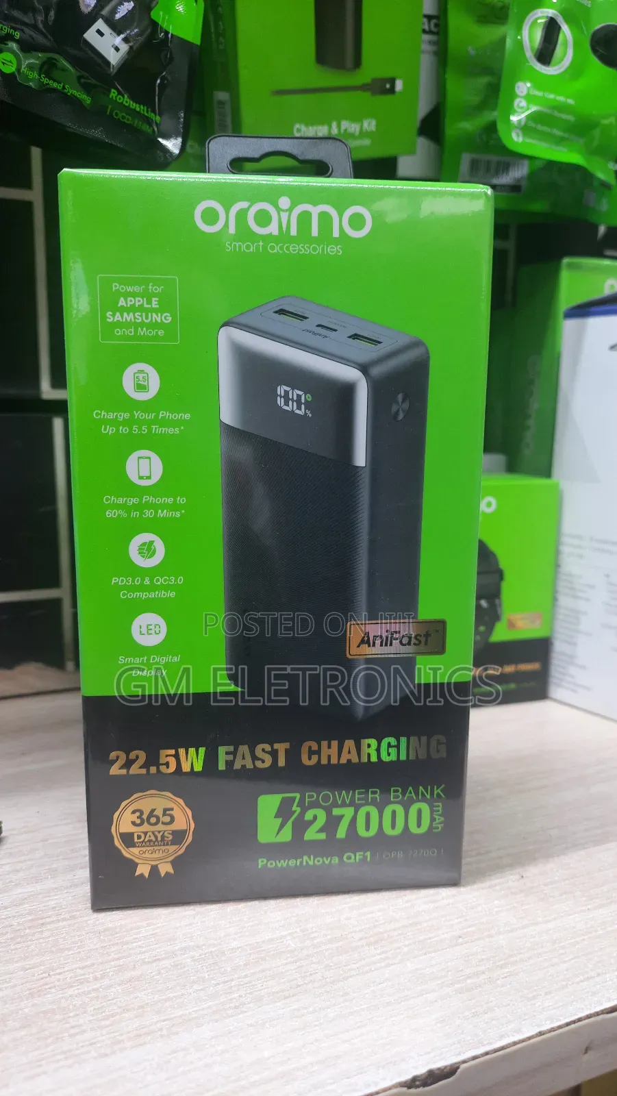 27000mah 22.5w Pd Qc Fast Charging Power Bank Opb-7270q.