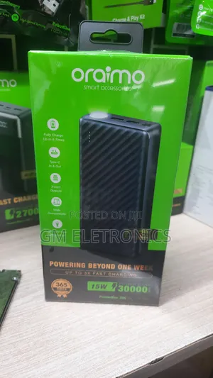 30000mah Portable Power Bank Opb-1301 With Torch- Black.