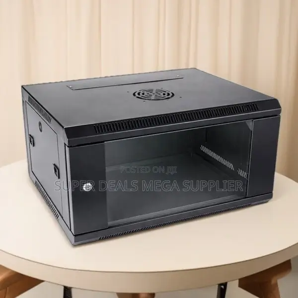 6u Network Wall Cabinet With Quick Release Glass Door