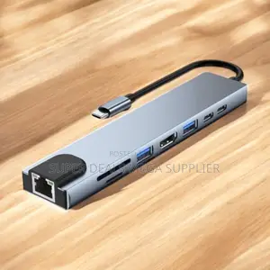 1080p Hd 8-in-1 Usb Type C Hub Dock With Fast Ethernet and Usb Ports