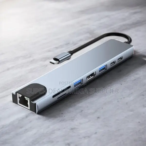 High Quality Portable 8-in-1 Usb C Hub With Hdmi, Rj45 and Pd Support