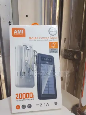 Ami Am-26 20000mah Solar Power Bank Dual Usb Fast Charger