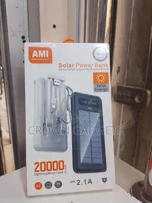 Ami Am-26 20000mah Solar Power Bank Dual Usb Fast Charger
